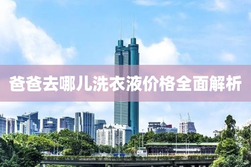 爸爸去哪儿洗衣液价格全面解析