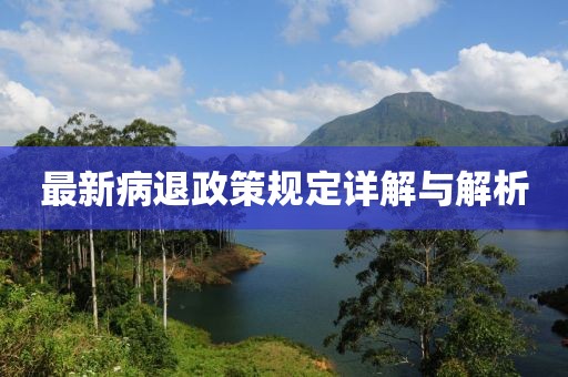 最新病退政策规定详解与解析