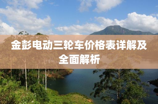金彭电动三轮车价格表详解及全面解析