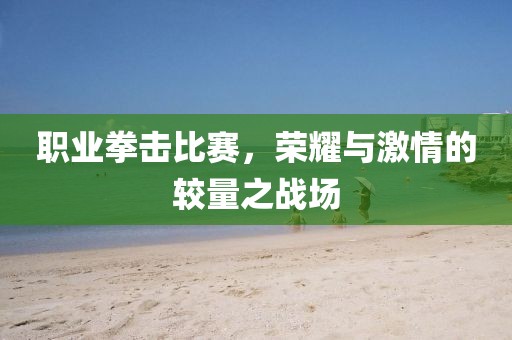 职业拳击比赛，荣耀与激情的较量之战场