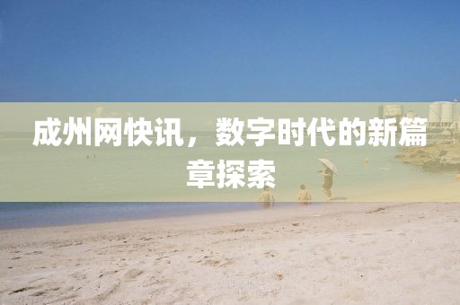 成州网快讯，数字时代的新篇章探索