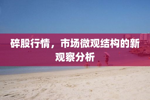 碎股行情，市场微观结构的新观察分析